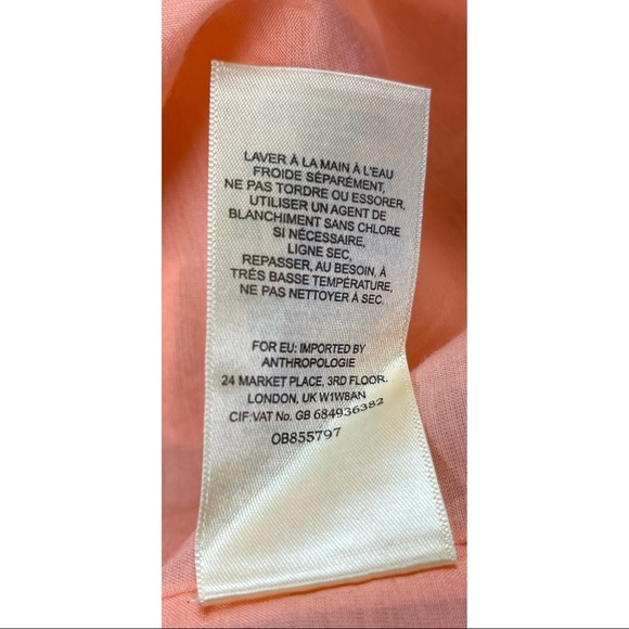 Anthropologie Ingalls Tie-Waist Dress Size 16 NWT (peach) - Picture 8 of 10